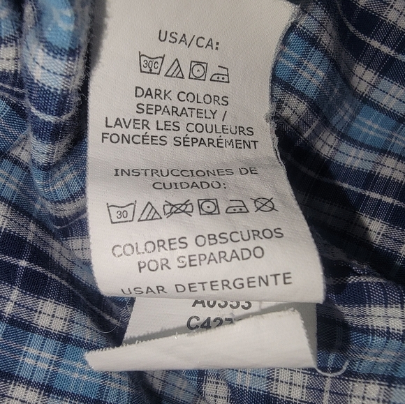 Chaps Blue Casual Button Down Shirt - Picture 9 of 9